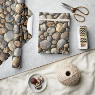 Pebbles Texture Print Wrapping Paper Roll