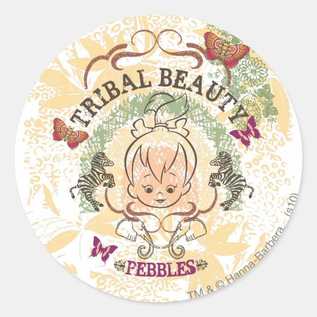 PEBBLES™ Tribal Beauty Classic Round Sticker (Front)