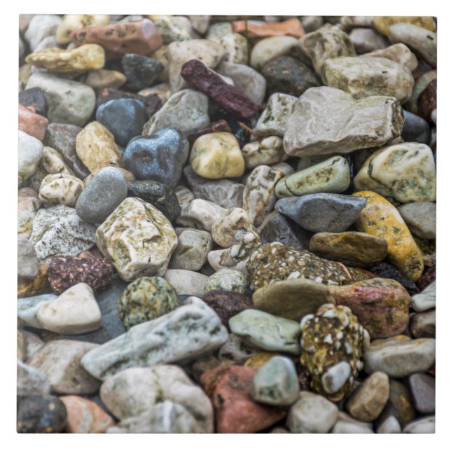 Pebbles up close ceramic tile (Front)