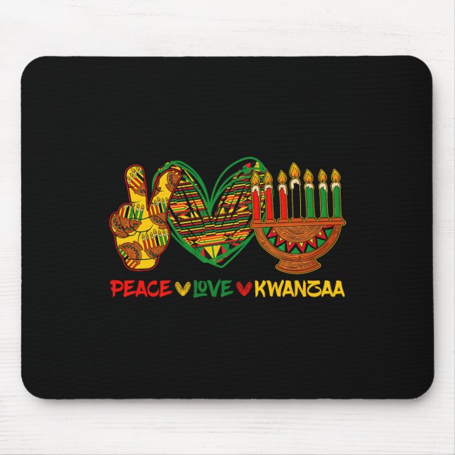 Pecae Love Kwanzaa Kinara Principles Candles Pan A Mouse Pad (Front)