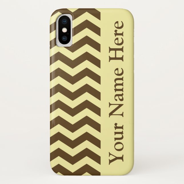 Pecan Cream Neutral Chevrons Case-Mate iPhone Case (Back)
