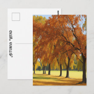Pecan Grove Edge Pretty Autumns Wend Timeless Art Postcard