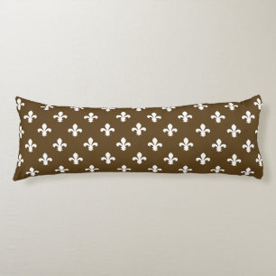 Pecan Neutral Fleur de Lys Body Cushion