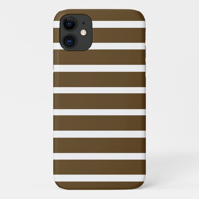 Pecan Neutral Stripes Case-Mate iPhone Case (Back)