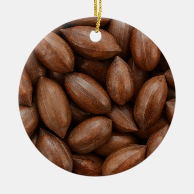 Pecan nuts ceramic tree decoration (Front)
