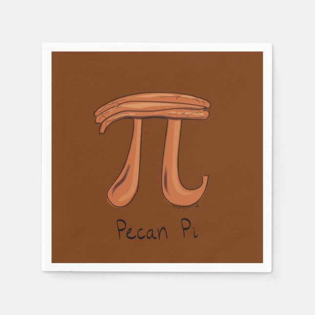 Pecan Pi Cute Math Pi Day Party Napkins (Front)