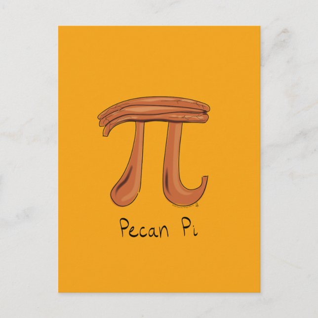 Pecan Pi Cute Math Pi Day Postcard (Front)