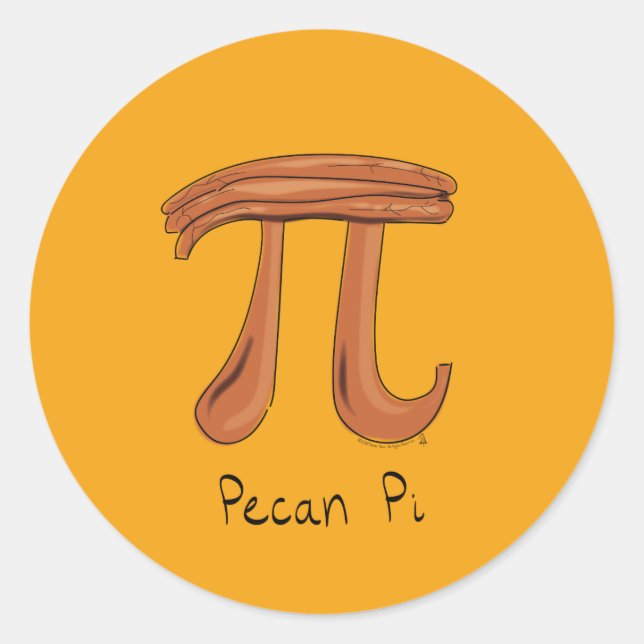 Pecan Pi Cute Math Pi Day Stickers (Front)