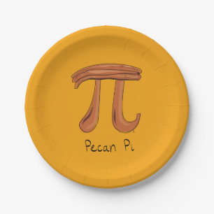 Pecan Pi Symbol Cute Math Teacher Gift Paper Plate