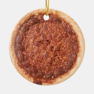 Pecan Pie Food Photo Christmas Ceramic Ornament