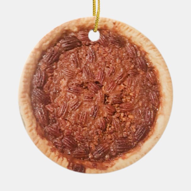 Pecan Pie Food Photo Christmas Ceramic Ornament (Front)