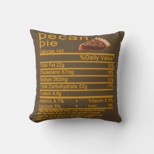 pecan pie Nutrition Facts Thanksgiving cake T-Shir Cushion