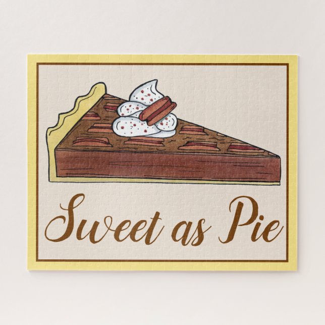 Pecan Pie Tart Southern Food Dessert Sweet as Pie Jigsaw Puzzle (Horizontal)