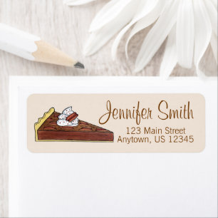 Pecan Pie Tart Southern Food Slice Dessert Foodie Return Address Label