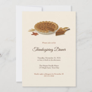 Pecan Pie Thanksgiving Dinner Invitation