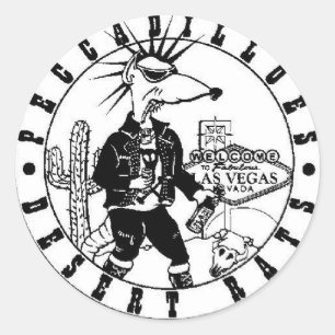 Peccadilloes desert rat classic round sticker