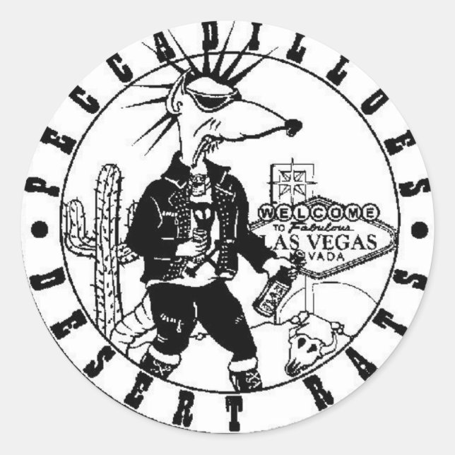 Peccadilloes desert rat classic round sticker (Front)
