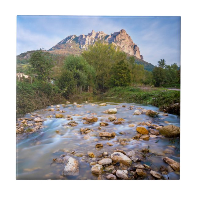 Pech de Bugarach | Corbieres Mountains Ceramic Tile (Front)