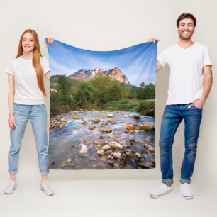 Pech de Bugarach Corbieres Mountains Fleece Blanket