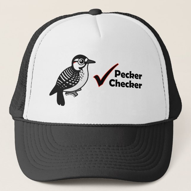 Pecker Chequered Trucker Hat (Front)