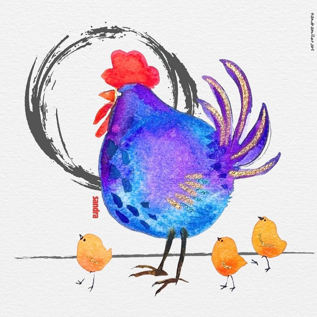 PECKING ORDER   watercolor chicken art cards (Creator Uploaded)