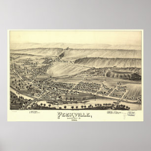 Peckville Pennsylvania 1892 Antique Panoramic Map Poster
