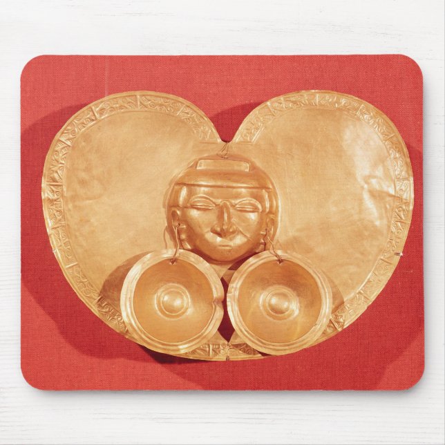 Pectoral with a human face wearing earrings mouse pad (Front)