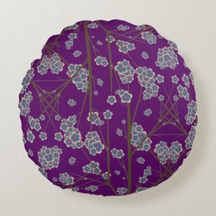 Peculiar Branches Amethyst Round Pillow