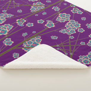 Peculiar Branches Amethyst Sherpa Blanket