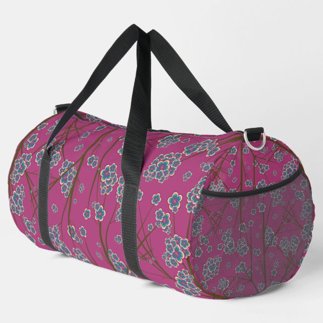 Peculiar Branches Boysenberry Large Duffel Bag (Right Corner)