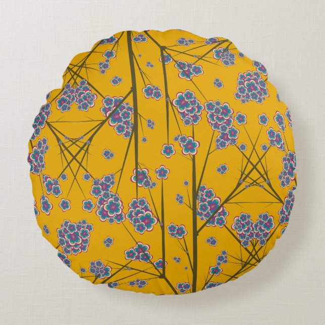 Peculiar Branches Round Pillow (Front)