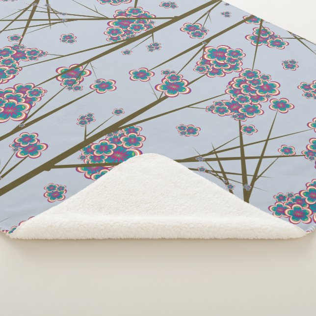 Peculiar Branches Sky Sherpa Blanket (3/4)