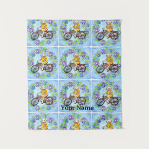 Pedal Bike Sock Monkey Tapestry