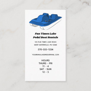 Pedal Boat Rental Business and Hours Vertical Card
