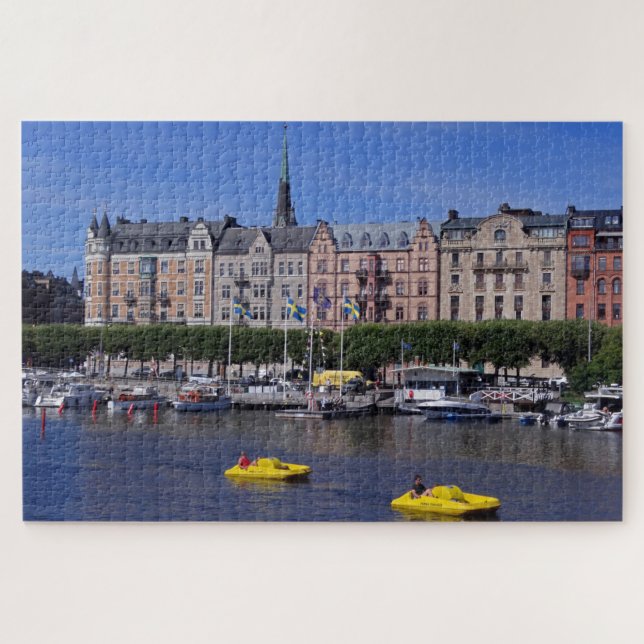 Pedal Boats on a Summer Day in Stockholm, Sweden Jigsaw Puzzle (Horizontal)