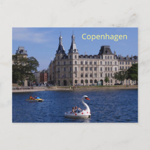 Pedal Boats on Pebble Lake in Copenhagen, Denmark Postcard