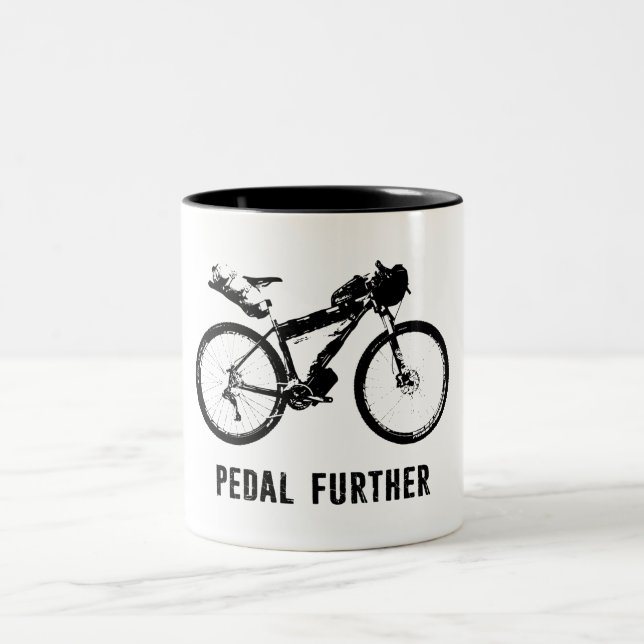 Pedal Further Bikepacking Two-Tone Coffee Mug (Center)