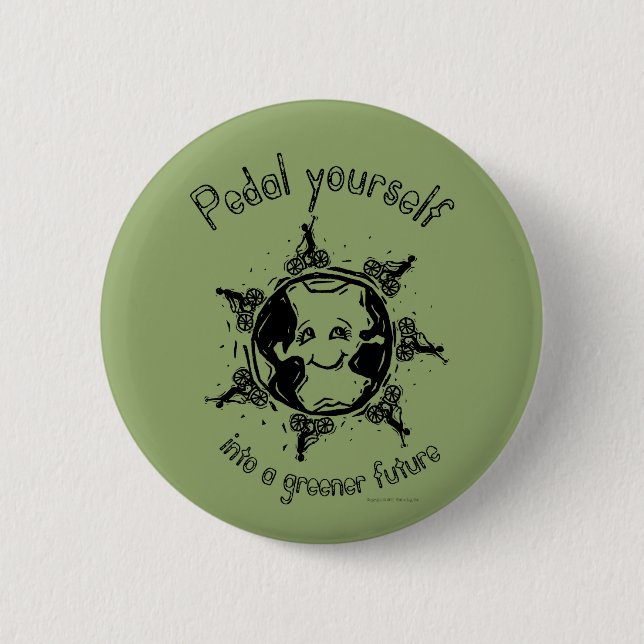 Pedal into a Greener Future Button : Green (Front)
