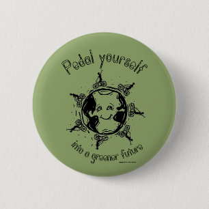 Pedal into a Greener Future Button : Green