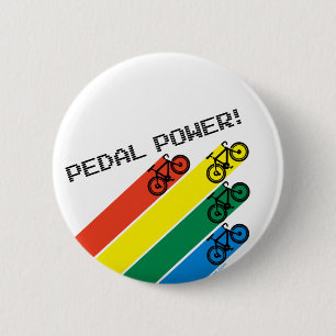 Pedal Power! 6 Cm Round Badge