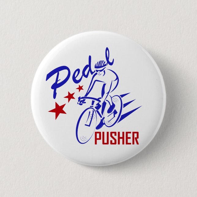 Pedal Pusher 6 Cm Round Badge (Front)