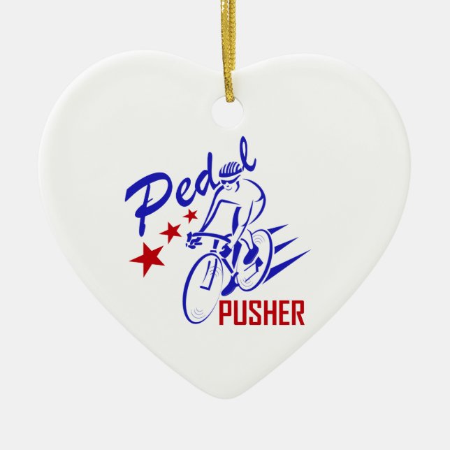 Pedal Pusher Ceramic Tree Decoration (Front)