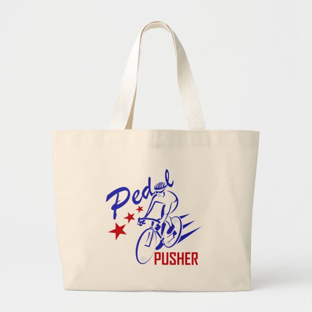 Pedal Pusher Large Tote Bag (Front)