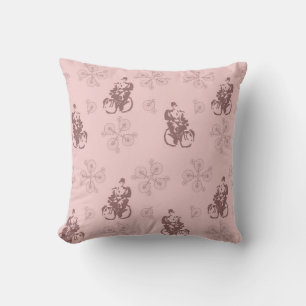Pedaling to Freedom Pink Bicycle Pillow