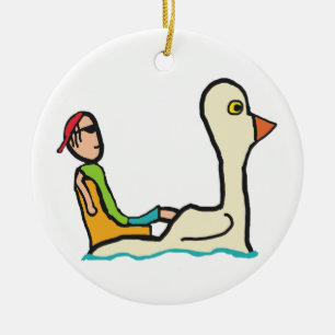 Pedalo Tourist Paddle Boat Ceramic Ornament