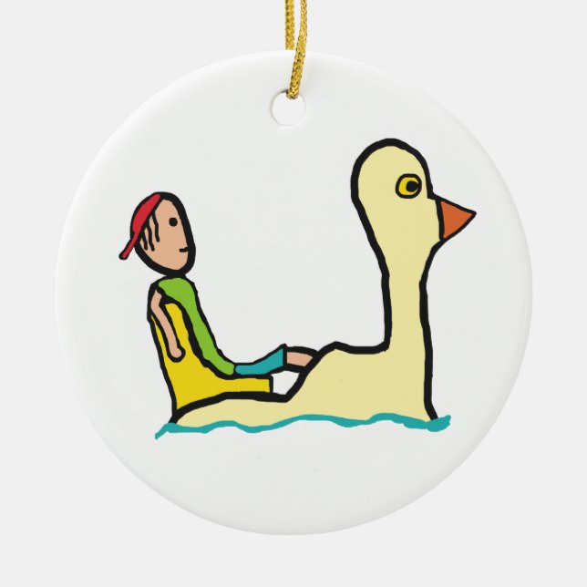Pedalo Tourist Paddle Boat Ceramic Ornament (Front)