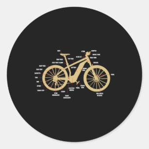 Pedelec Bicycle For Cyclists E-bike Parts Cycling Classic Round Sticker