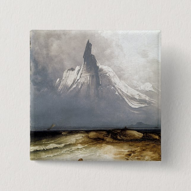Peder Balke Stetind in Fog 15 Cm Square Badge (Front)