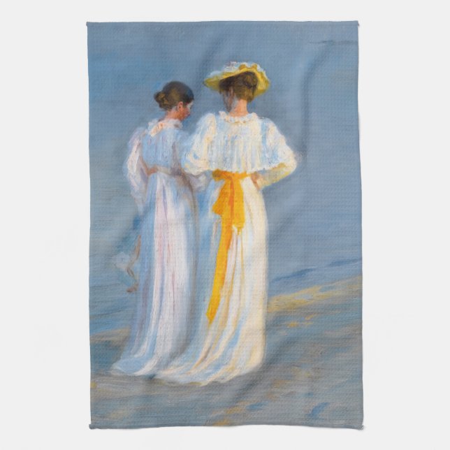 Peder Severin Kroyer - Anna Ancher & Marie Kroyer Tea Towel (Vertical)