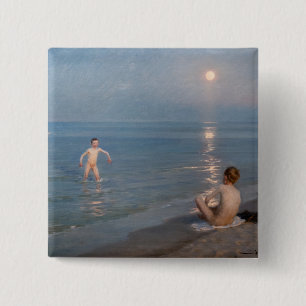 Peder Severin Kroyer - Boys Bathing at Skagen 15 Cm Square Badge